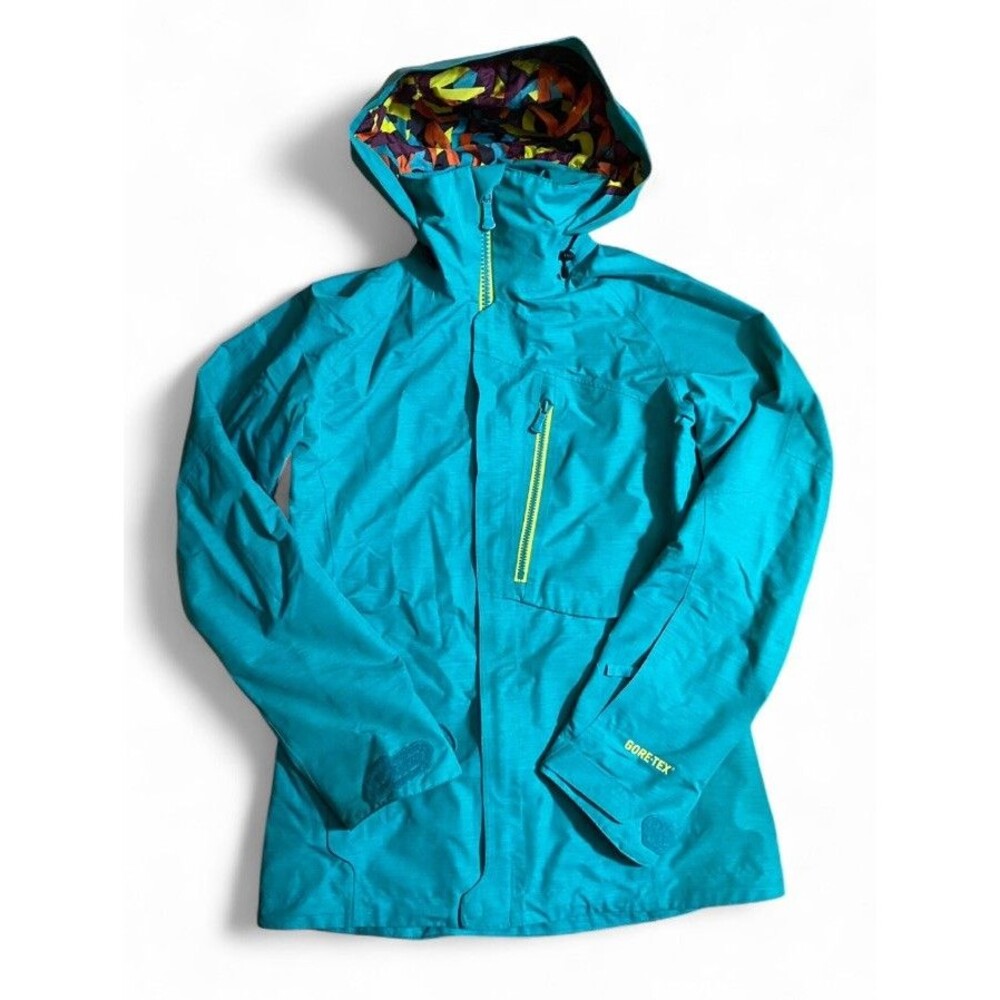 Burton AK Gore-Tex Snowboard Shell Jacket Women’s XS Full Zip Teal Hiking Skiing